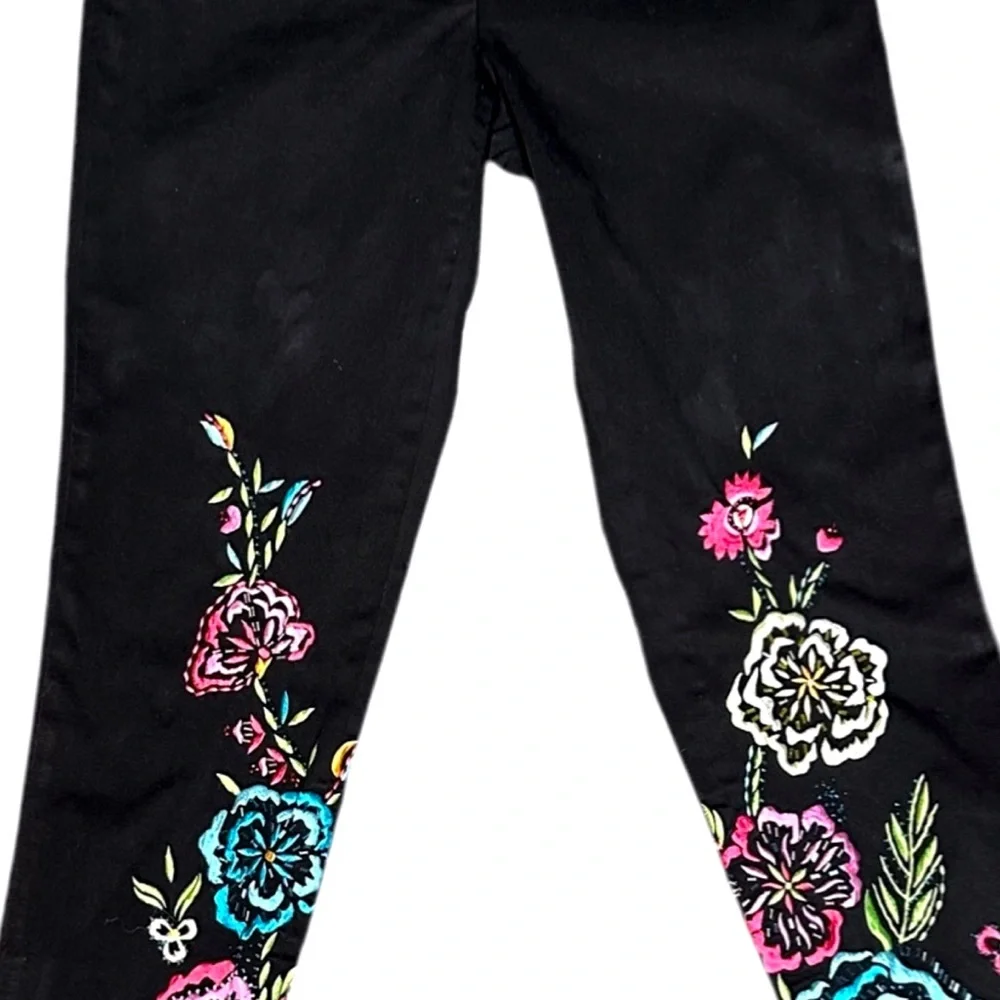 Cache Size 2 Black Embroidered Pants Y2K Hip Vintage 90’s - Picture 11 of 11